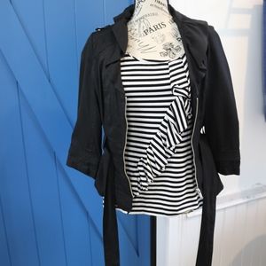 White House Black Market jacket and ruffle top